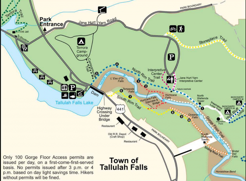 Tallulah Gorge Map
